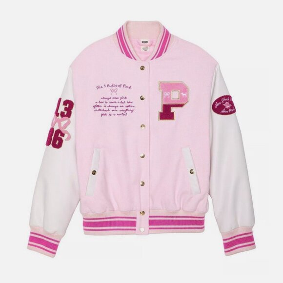 Victoria's Secret, Pink x Love Shack Fancy M, Limited Edition Varsity Jacket - Picture 3 of 9